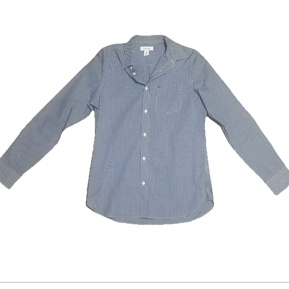 Men's Calvin Klein Blue White Gingham Button Down Shirt S